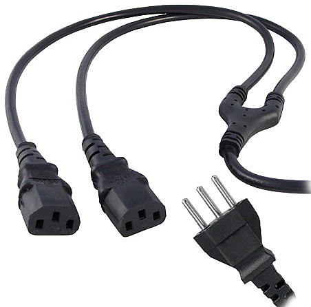 Cabo de Força Tripolar ATX Y (Duplo) - Astemar Informática e Automação