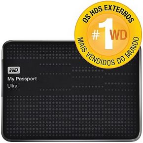 4861 - HD Externo Portátil WD 1TB USB 3.0 My Passport Ultra WDBZFP0010BBK-NEBZ