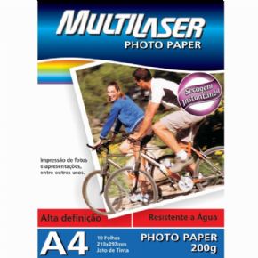 1598 - Papel Fotográfico Multilaser 10 Folhas PEPM260A4ML010