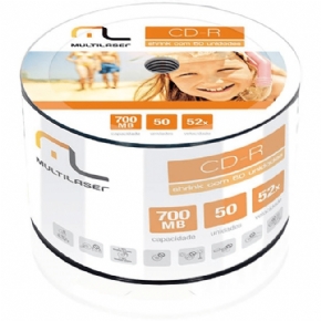 1909 - CD R MULTILASER 52X 80MIN 700MB MIDIA PR