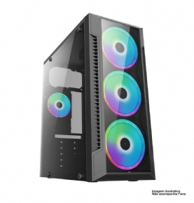 BPC-C3147 - GABINETE GAMER BPC-C3147 BLACK COM LATERAL VIDRO