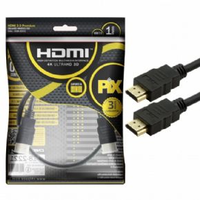 9438 - Cabo HDMI 2.0 Pix 4K UltraHD HDR 19 Pinos 1 Metro 018-2221