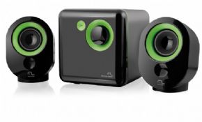 5846 - Caixa de Som Multilaser Subwoofer 15W RMS 2.1 USB Preto/Verde SP142